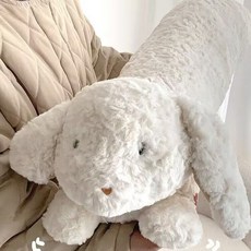 토끼 털 장난감 수면 베개 안심 인형 원통형 긴 베개, 1.08米, 월계수 토끼 긴 베개