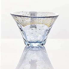 글라스 초복 후지산 일본제 사케 냉주 금박, 1개, 블루 금박