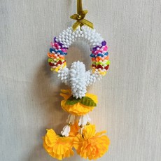 茉莉花圈 泰國花束 吊掛花圈 佛桌佛壇裝飾 玫瑰蓮花萬壽菊, 黃色