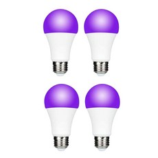 파티 바용 UV LED 전구 백라이트 투명 커버 보라색 조명 형광 분위기 장식 E27 9W, 4PCS