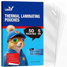 Uinkit A3 / 메뉴 사이즈 열 라미네이팅 파우치 - 광택 3.5mm 100팩 29.9 x 44.1cm(11.5 x 17.5인치), Clear