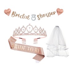 연지마켓 브라이덜샤워 셀프 웨딩 소품 5종 세트, 01) 하트, 1세트, 로즈골드