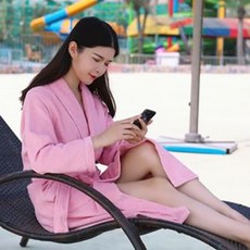 키밍 커플 호텔 샤워가운 극세사 목욕타올 잠옷 실내, M_핑크, M 핑크, 핑크