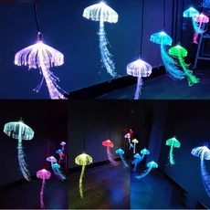호환 광섬유 LED 펜던트 조명 화이트 색상 크리스마스 공원 풍경, 01 3pcs, 01 하얀색