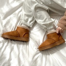 [당일발송] 소담샵 여성 통굽 미들 털부츠 방한화