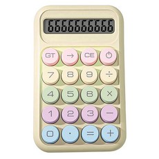 기계식 스위치 계산기 10자리 대형 LCD 디스플레이 큰 버튼 미끄럼 방지 패드가 있는 기본 사무실 책상 홈 스쿨을 위한 정확한 계산 - 핑크, SINORS 노란색