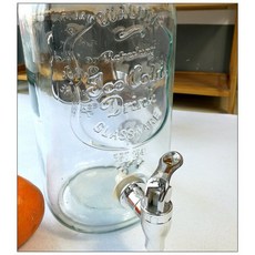 客滿來 玻璃果汁罐 龍頭 提手卡扣 密封 無鉛果汁桶 冷飲桶 釀酒 酵素瓶, 1個