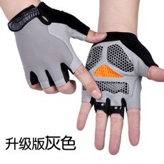 運動半指手套，高黏魔術貼，吸汗透氣, 1個, 矽膠掌墊透氣款-灰色【防滑透氣耐磨】,M碼（女生款）