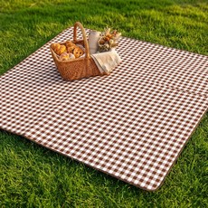 타니아홈 휴대용 방수 피크닉 캠핑 매트, 브라운