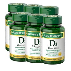 네이처스 바운티 비타민D3 1000 IU 소프트젤 Nature's Bounty Vitamin D3 Softgels, 6개, 350정