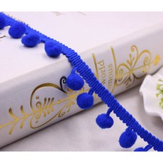 4 야드 POM 트림 액세서리 리본 KINTTED DIY 패브릭 공예 볼 POMPOM MM 프린지 바느질 레이스 진주 수제 10 미니, 4yard, blue, 1개