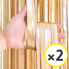 생일파티 용품 파티커튼 42컬러 홀로그램/새틴 무광/파스텔/샤이니 포토존 소품 은박 수술 가랜드 커튼 [에브리띵스마일], 새틴 샴페인골드, 2개