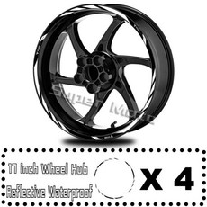 오토바이 반사 바퀴 스티커 허브 데칼 스트라이프 테이프 방수, 9. 012, 1개