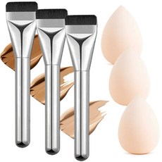 브라이프 매끈착붙 모공삭제 파운데이션 브러쉬, 1개, 브러쉬 3p+ 퍼프 3p