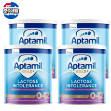 [호주직배송] 압타밀 골드플러스 락토프리용 생후 12개월까지 4개 (Aptamil Gold+ Lactose Intolerance Baby), 900g