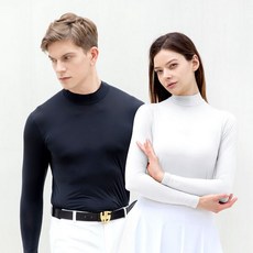 [어베이브] 하이넥 냉감 이너웨어 골프 파크골프 쿨 티셔츠 컬러 택1, 선택:여성 베이지_90_S