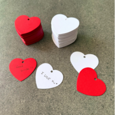 하트 소망카드 소원카드 소원종이 하트택, 1세트, 화이트