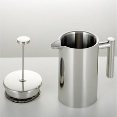 LEONEBEBE 스테인리스 스틸 프렌치 프레스 커피 메이커 - 휴대용 카페티어 3컵 에스프레소 커피 프레스 - 이중벽 단열 트리플 메시 필터 - 가정 사무실 캠핑 및 여행에