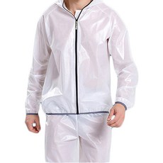 捷華 分離式雨衣上衣 白色 TPU環保材質 通勤/旅遊登山適用