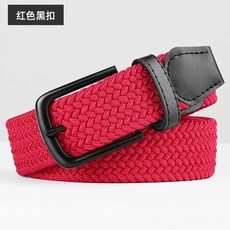 스트레치 우븐 투어 다크네이비 골프 벨트 퍼포먼스 화이트, 1개, G. 레드 블랙 버클