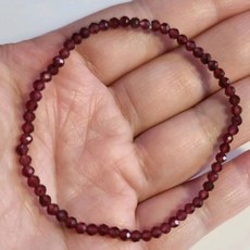 石榴石手鍊 刻面珠 切面珠 手環 3mm 天然水晶手珠