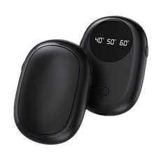 2025新款磁吸分體式暖手寶 二合一迷你數顯USB充電暖手寶, 黑色一對3600毫安