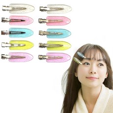 헤어클립 앞머리 라메 클리어 컬러 60mm 10개입 컬러풀 5색 세트 헤어핀 머리 고정용품 헤어 액세서리 귀여운 투명 글리터 반짝반짝 레ディース 반짝반짝 퐁퐁 원형 HP