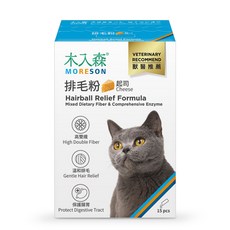 MORESON 木入森 排毛粉 高纖呵護 Hairball Relief Formula, 30g, 1個, 起士口味