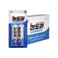 쎈도리 알칼라인 AA건전지 LR6, 2개입, 20개