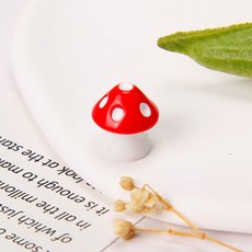 微景觀造景小香菇模型配件，迷你可愛蘑菇裝飾，DIY盆栽裝飾材料, 紅色, 1個