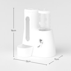 행복햄 햄스터 스마트 자동급식기 급수기 세트, 1개, 화이트