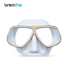 breathe 潛水面鏡，舒適貼合，低容積設計，鋼化玻璃鏡片，多色可選, 白金