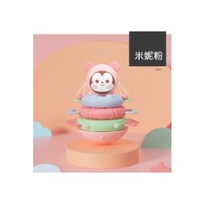 搖鈴掛鈴安撫玩具 聲光搖鈴不倒翁疊疊樂 多功能嬰幼兒玩具 安全無毒材質 促進寶寶感官發展, 1個, 米妮粉, 米妮粉