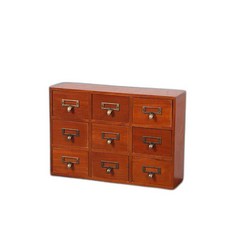 원목 미니 수납장 서랍 책상 간이 주방 약 티백 보관, 9단서랍/브라운/37.5x10x25.5cm