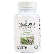 NOVA SCOTIA ORGANICS 綠茶萃取無麩質素食補充錠, 90顆, 1罐