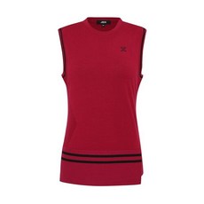 JDX 여성 배색 솔리드 니트 베스트 - X1SVU7360DP