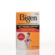 Bigen Powder Hair Color #47 Medium Chestnut 6 ml Case of 6 品, 1개, 상세페이지 참조