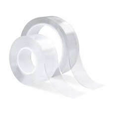 POLYWELL 奈米無痕強力雙面膠 透明萬用貼 可DIY自行裁切 適用於文具手工小物, 1個, 厚度1mm (寬度3公分),1.5米