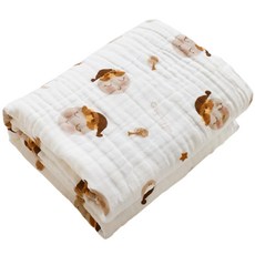 KIDS PARK 六層純棉紗布寶寶浴巾 (70*90 90*90 110*110 多尺寸選擇 商檢合格), 晚安好夢【不包邊】70*90CM, 1個