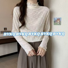 프릴 반목 레이스 레이어드 이너 블라우스 4컬러