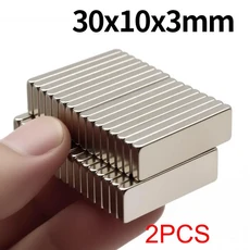30x10x3mm 초강력 네오디뮴 NdfeB N35 강력 영구 냉장고, 2pcs