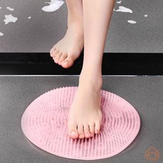 흡착식 발바닥 발씻는 발바닥솔 발세척매트 풋브러쉬, 연 핑크