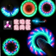 魔幻發光指尖陀螺 兒童玩具 電鍍夜光減壓創意生日禮物 UIET, 電鍍32變-玫紅色【送同款】【兩個】, 1個
