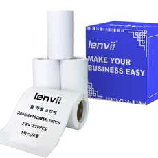 LENVII 멀티 사이즈 일반 열 감지 라벨지 방수 방유 방스크래치 열 감지 라벨 프린터용 선명한 인쇄 다양한 장면에 사용 가능, 1박스