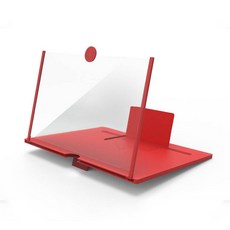 휴대용 12 인치 전화 대형 스크린 증폭기 3D 홀더 HD 휴대 화면 비디오 브래킷, [02] Red 10 inch