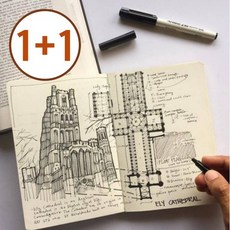 키누리 드로잉북 미니 스케치북, 66매 1+1