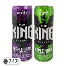 핫식스 더킹 퍼플 그레이프 & 애플홀릭 에너지음료, 24개입, 355ml