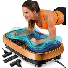 르누아 진동판 운동 기계 림프 배액 및 근육 회복을 위한 3D 전신 진동 플랫폼 블루투스 스피커 홈 헬스장용 LED 디스플레이가 장착된 455파운드 용량 피트니스, Gold