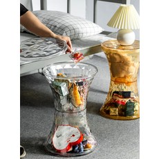 아크릴 수납 스툴 투명의자 크리스탈 간이 수납 체어