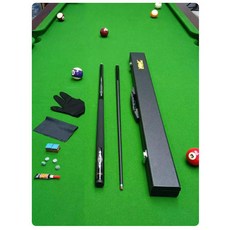碳素臺球桿黑科技碳纖維桌球桿，斯諾克小大頭中式黑八9球桿入門撞球桿，專業檯球桿, 皓影黑單杆+杆盒（備註中頭大頭）, 1個